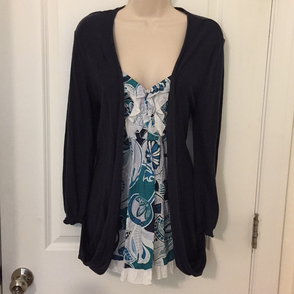 Navy cardigan with attached teal cami from NEXT 12
